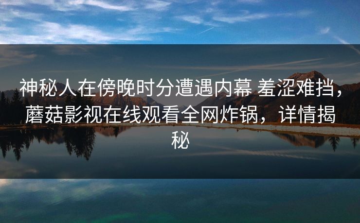 神秘人在傍晚时分遭遇内幕 羞涩难挡，蘑菇影视在线观看全网炸锅，详情揭秘