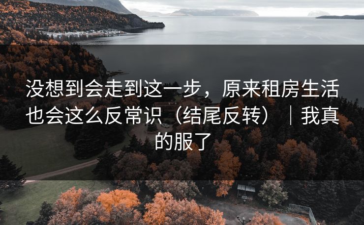 没想到会走到这一步,原来租房生活也会这么反常识(结尾反转)|我真的服了